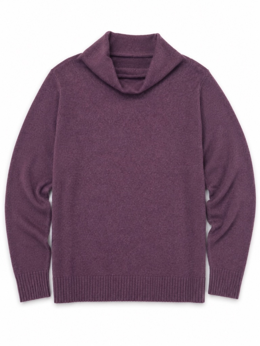 Cashmere blend t-neck knit sweater ribbed purple 2X cottage core fall/winter